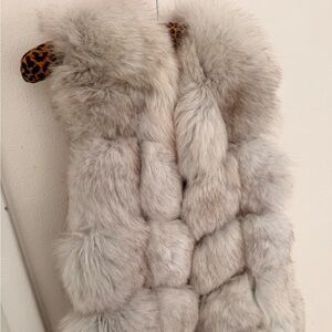 Real Gray Fox Fur coat west